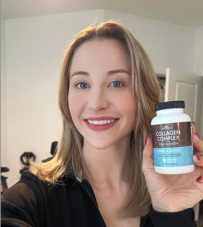 Multi Collagen Pills for Women (Types I II III V X) with Vitamin C Hyaluronic Acid Biotin