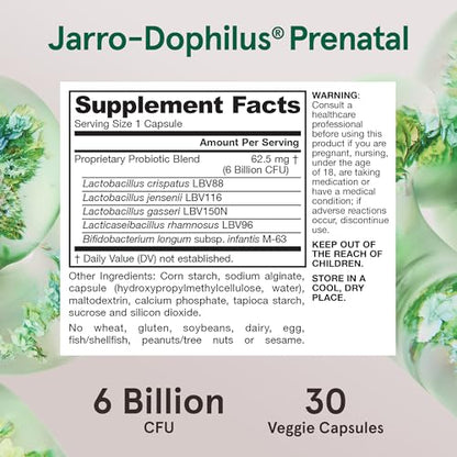 Jarrow Formulas Jarro-Dophilus Prenatal Maternity Probiotics for Pregnant Women