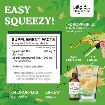 Sea Moss - Organic Sea Moss Liquid Drops - Irish Sea Moss Supplement - Seamoss