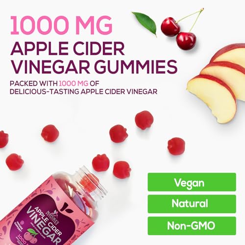 Vegan Apple Cider Vinegar Gummies | Max Strength 1000mg | Gelatin-Free, Vegan