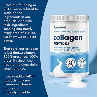 NativePath Collagen Peptides Protein - Hydrolyzed Type 1 & 3 Collagen Powder for Skin