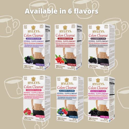 Hyleys Colon Cleanse Tea Blackberry Flavor - 50 Tea Bags (1 Pack)