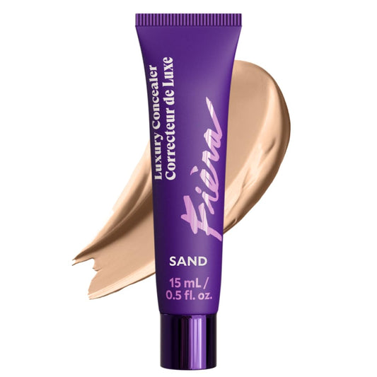 Fièra Luxury Concealer & Foundation with Anti-Aging Ingredients - Full Coverage for Dark Circles, Wrinkles, Fine Lines, and Spots, All-Day Wear For Mature Skin - Sand, 0.5 FL. OZ. / 15 ML