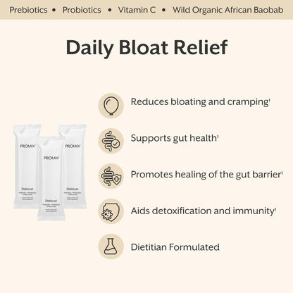 ProMix Nutrition Debloat Prebiotics and Probiotics with Baobab - Rich in Vitamin C, Bloating Relief, Immune Support - Orange - 30 Servings (Pack of 30)