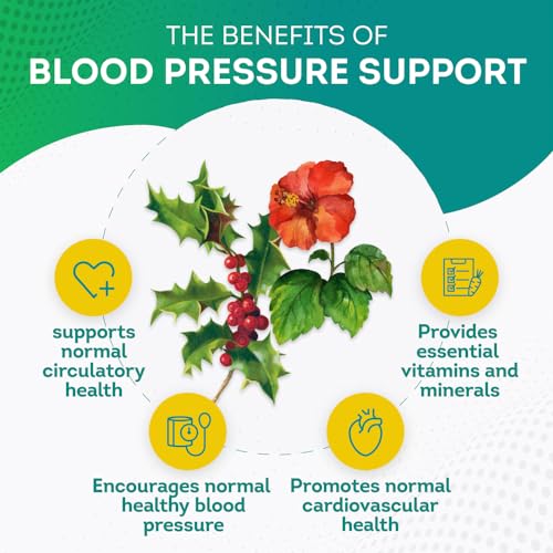 PurePremium Blood Pressure Support Supplement with Hawthorn, Hibiscus & Garlic Extract