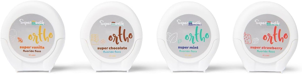 SuperMouth Ortho Floss Threader for Braces, 3 Pack, Mint