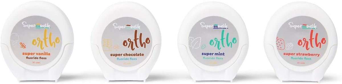 SuperMouth Ortho Floss Threader for Braces, 3 Pack, Mint