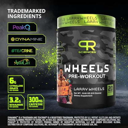 Larry Wheels' Pre Workout - Energy Drink Powder - Pre Workout Powder for Men & Women