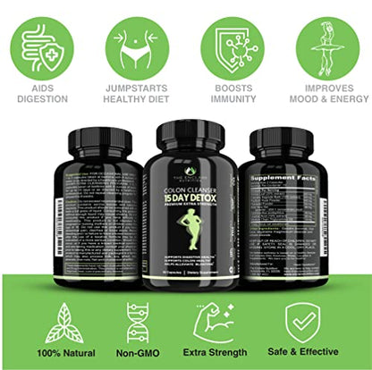 Colon Cleanser Detox. Premium 15 Day Fast-Acting Detox Cleanse Diet Pills, Probiotic