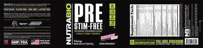 NutraBio PRE Stim Free - Caffeine Free Pre Workout Powder - Sustained Energy, Mental