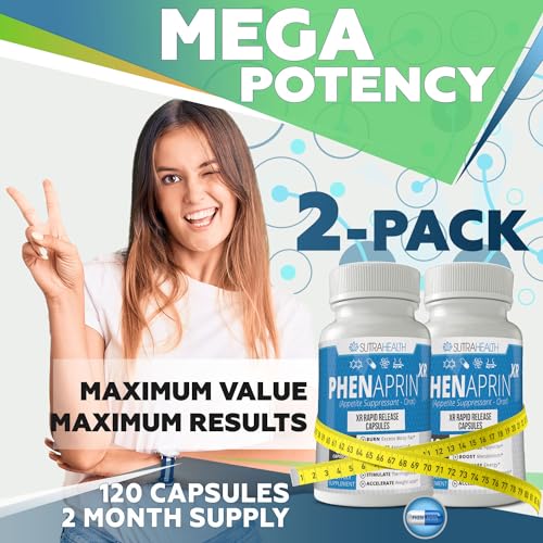 PhenAprin XR Maximum Strength Appetite Suppressant Diet Pills - 2-Pack, Metabolism Boosting