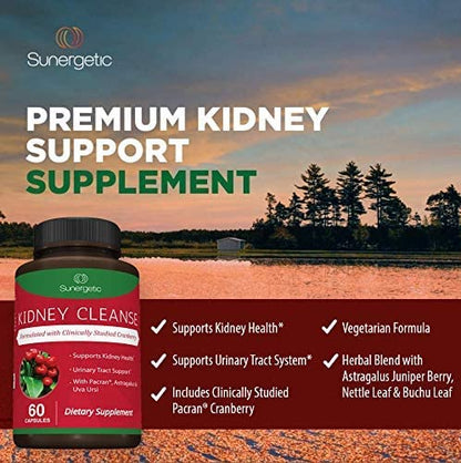 Premium Kidney Cleanse Supplement – Powerful Kidney Support Formula with Cranberry