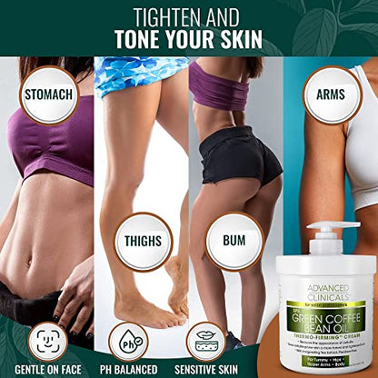 Advanced Clinicals Retinol Body Cream + Green Coffee Bean Oil Slim & Tighten Body Lotion