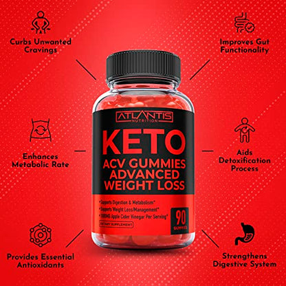Keto ACV Gummies for Weight Loss - Supports Digestion, Advanced Weight Loss, Detox