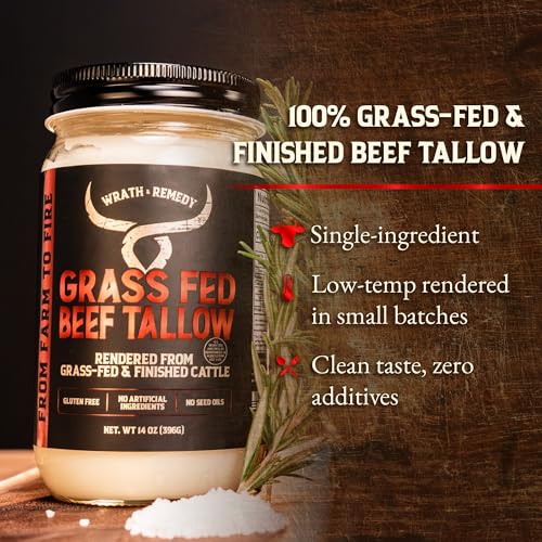 Wrath & Remedy Bundle of Grass Fed Beef Tallow (14 OZ) & Unscented Whipped Tallow Honey Balm (4 OZ)
