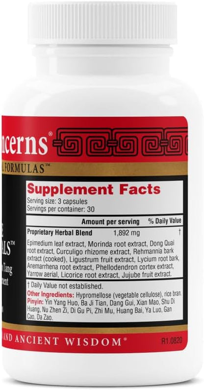 Health Concerns Three Immortals - Menopause Support Supplement - Powerful Relief for Hot Flashes, Hormone Imbalance & Night Sweats - Dong Quai, Epimedium, Morinda, Rehmannia & Lycium - 90 Capsules