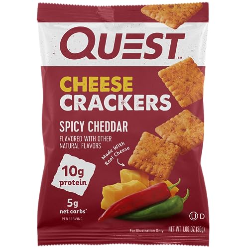 Quest Nutrition Cheese Crackers, Spicy Cheddar Blast, 10g of Protein, Low Carb