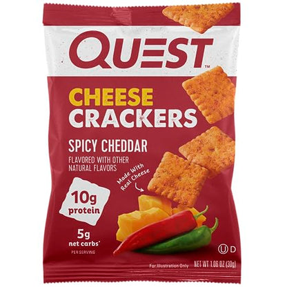 Quest Nutrition Cheese Crackers, Spicy Cheddar Blast, 10g of Protein, Low Carb