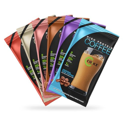 Chike High Protein Iced Coffee Sampler Pack, 20 G Protein, 2 Shots Espresso, 1 G Sugar