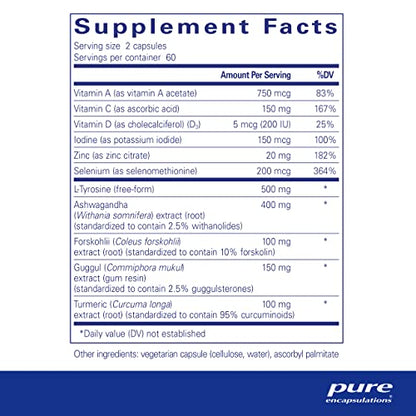 Pure Encapsulations Thyroid Support Complex - Hypoallergenic Supplement with Herbs