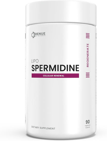 Renue By Science Spermidine Supplements | Liposomal Spermidine Supplements for Women and Men | 90 Capsules - 8mg Spermidine per Serving | Non-GMO & Allergen Free | Made in the USA Third-Party Tested