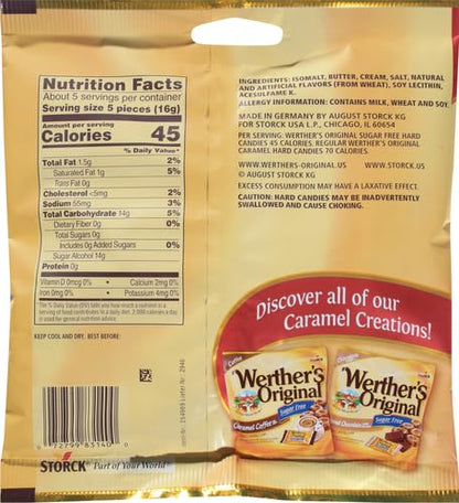 Werther's Original Sugar Free Hard Candies 1.46 Oz (3 Pack)