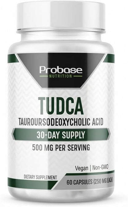 Probase Nutrition TUDCA – Premium Liver Support, Cleanse, Detox and Repair Supplement – 500mg Per Serving – 60 Capsules – High Purity Bile Salt Formula – Vegan, Non-GMO