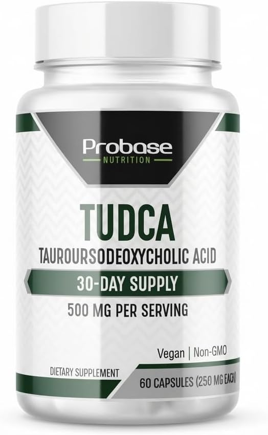 Probase Nutrition TUDCA – Premium Liver Support, Cleanse, Detox and Repair Supplement – 500mg Per Serving – 60 Capsules – High Purity Bile Salt Formula – Vegan, Non-GMO