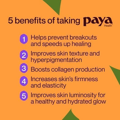 Paya Health Skin Retinol and Biotin Gummies for Clear, Smooth Skin, Healthy Hair & Nails