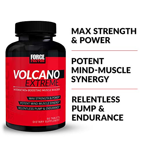 Force Factor Volcano Extreme Pre Workout Nitric Oxide Booster Supplement for Men