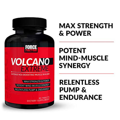 Force Factor Volcano Extreme Pre Workout Nitric Oxide Booster Supplement for Men