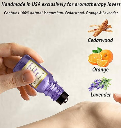 Calm Magnesium Roller Lavender Orange Cedarwood Essential Oil Roll On Calming Aromatherapy Self Care