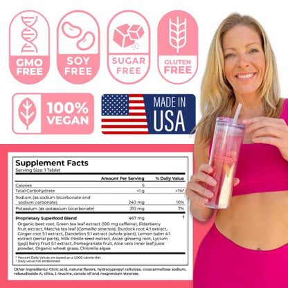 Superfood Tabs Detox Cleanse Drink - Fizzy Nutrition Supplement for Women and Men