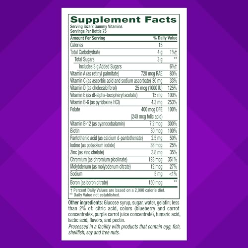 vitafusion Adult Gummy Vitamins for Men, Berry Flavored Daily Multivitamins