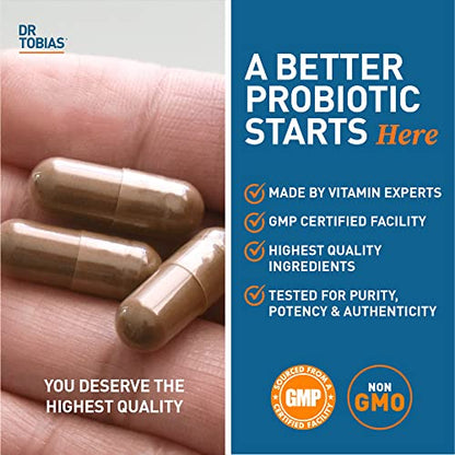 Dr. Tobias Probiotics 30 Billion, 10 Strains, 30 Billion CFU's, Targeted Release Probiotics