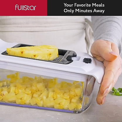 Fullstar Vegetable Chopper - Spiralizer Vegetable Slicer - Onion Chopper with Container