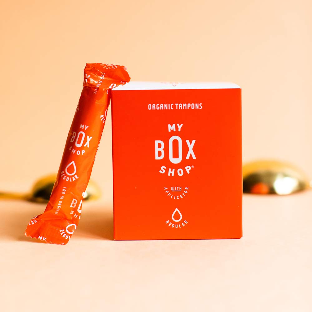 MYBOXSHOP Organic Tampons - 100% Pure Organic Cotton Tampons with BPA-Free Applicator