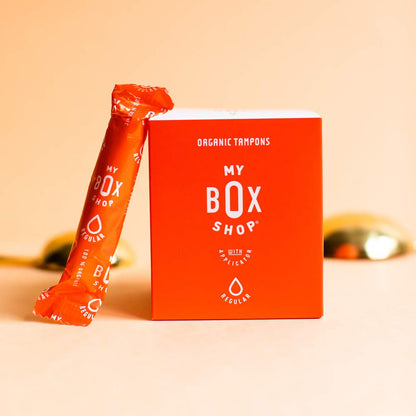 MYBOXSHOP Organic Tampons - 100% Pure Organic Cotton Tampons with BPA-Free Applicator