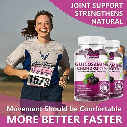 UPNEUTRI Glucosamine Chondroitin Gummies Sugar Free, Extra Strength 1500mg Glucosam