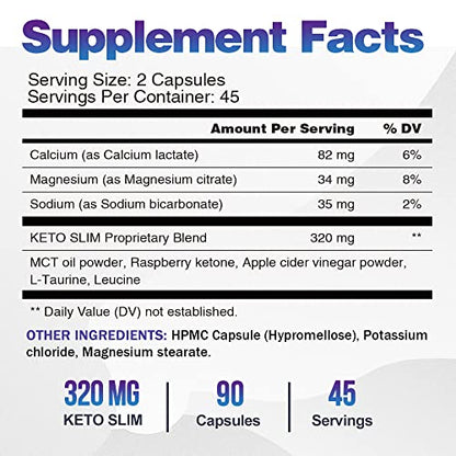 VEGEPOWER Keto Fast Diet Pills- Ketone Slim Pro 180 Capsules-Apple Cider Vinegar