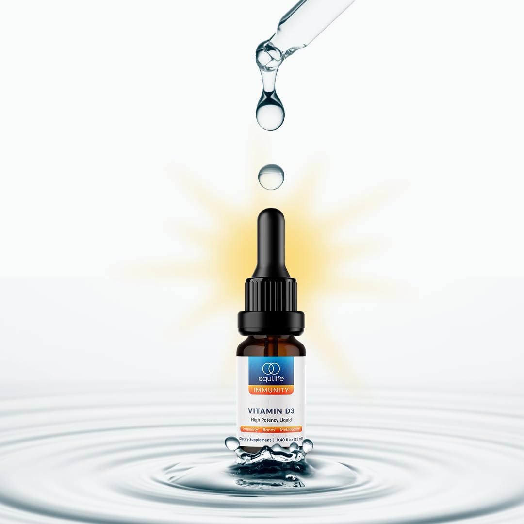 Equilife Vitamin D3: High Potency Liquid Drops, Non GMO, 0.40 fl oz | Easy Digestion & Absorption | Supports Immune Function | Promotes Bone & Overall Health | Allergen & Gluten Free | Non-GMO