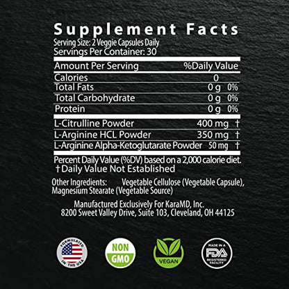 KaraMD Boost NXT | Nitric Oxide Booster Supplement | Natural L-Citrulline & L-Arginine Amino Acids | Improve Energy, Muscle Building & Performance | Non-GMO, Gluten Free & Vegan Friendly (30 Servings)
