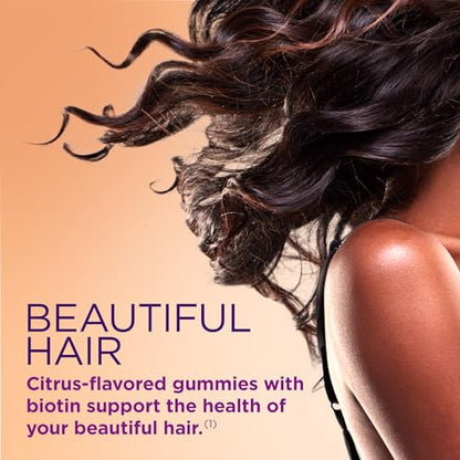 Nature's Bounty Optimal Solutions Hair, Skin & Nails with Biotin and Collagen, Citrus-Flavored