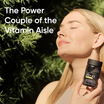 Sports Research Vitamin D3 + K2 with 5000iu of Plant-Based D3 & 100mcg of Vitamin