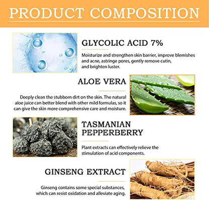 Glycolic Acid 7% Toner,Glycolic Sour 7% Toning,Exfoliate,and Rejuvenate Your Skin