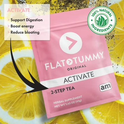 Flat Tummy Tea – 2-step, 4 Week Program – Detox Tea to Boost Energy & Reduce Bloating