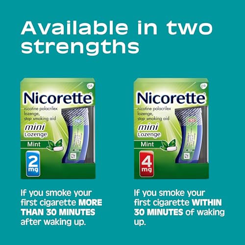 Nicorette 4 mg Mini Nicotine Lozenges to Quit Smoking - Mint Flavored Stop
