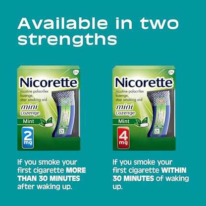 Nicorette 4 mg Mini Nicotine Lozenges to Quit Smoking - Mint Flavored Stop