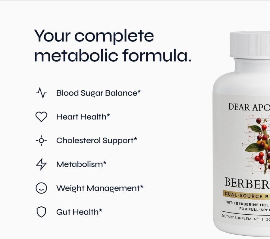 Berberine HCl 1200mg Supplement - Dual Source Bark & Root Extract - Berberis Aristata - USA Grown Botanical Extract - Vegan Non-GMO Gluten-Free Capsules - 60 Count