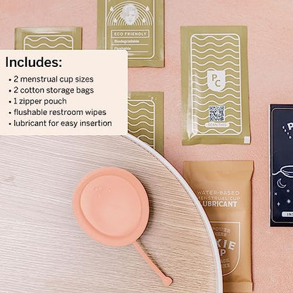 Pixie Cup 2 Menstrual Discs - Most Comfortable Reusable Period Discs - Removable Stem